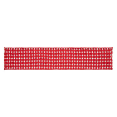 Gallen Red White Runner Fringed 12x60 - The Fox Decor